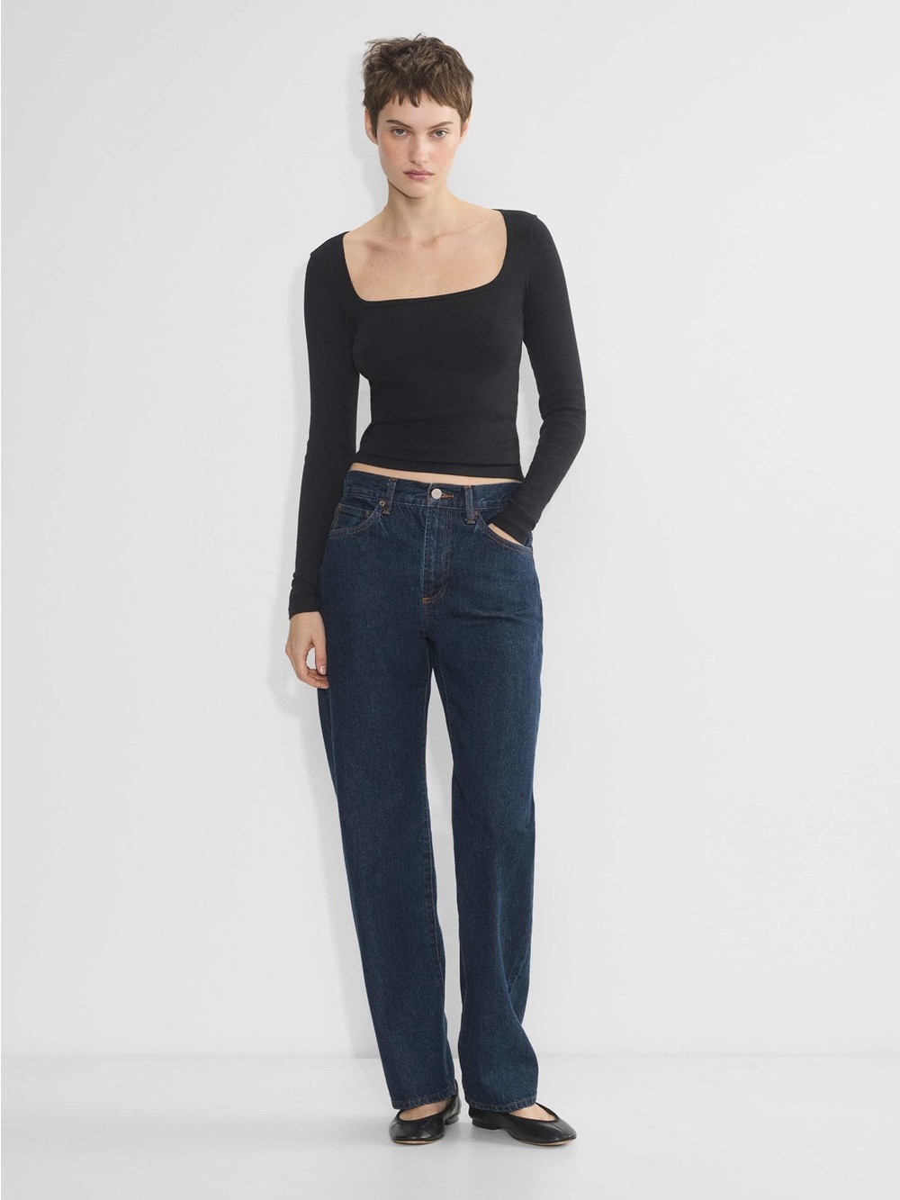 Aritzia Homestretch Rib Squareneck Long Sleeve